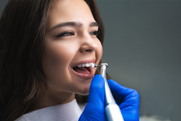 dental cleaning at dental office