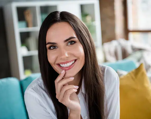 smiling lady with teeth whitening 
