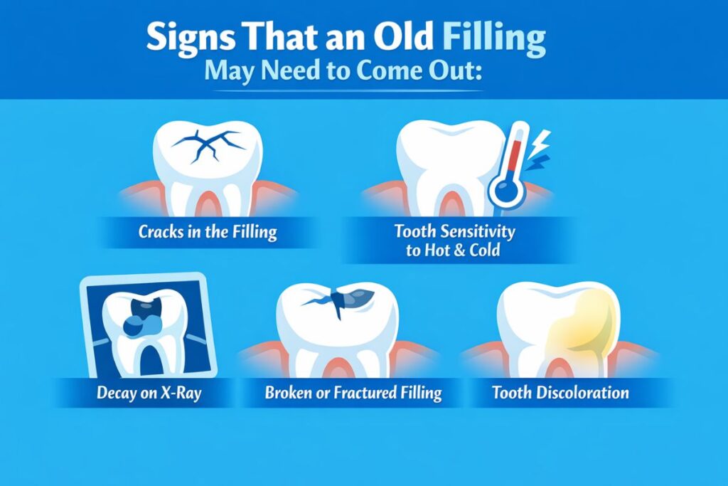 Signs that an old filling may need to come out