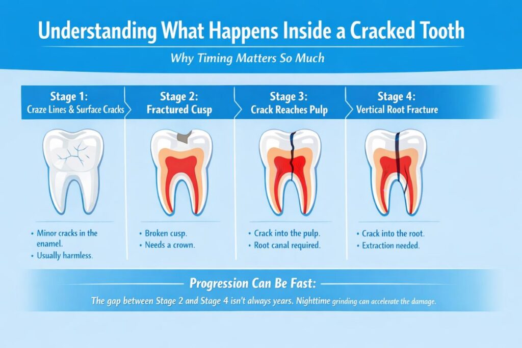 what happens inside a cracked tooth